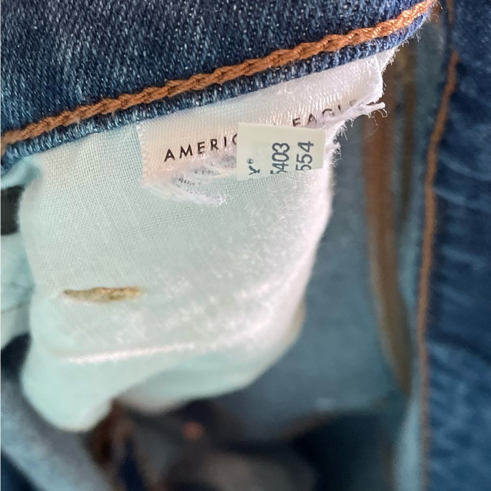 American Eagle Hi Rise Festival Midi Jean Shorts floral pockets size 18/20 - Picture 6 of 6